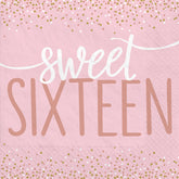 Sweet Sixteen Blush Luncheon Napkins Package of 16